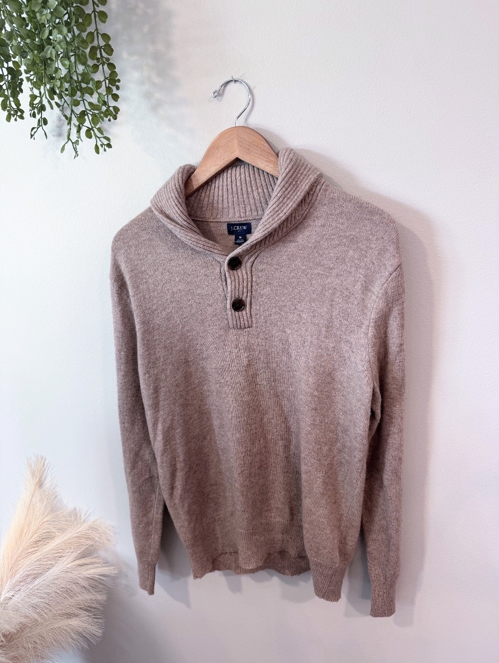 J. Crew Men's Turtleneck Button In Taupe Size Medium